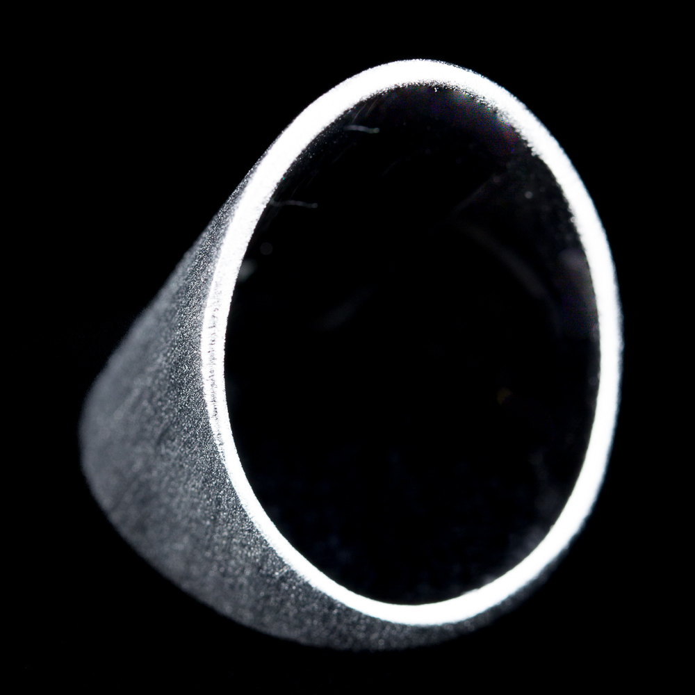 Broad matt silver ring