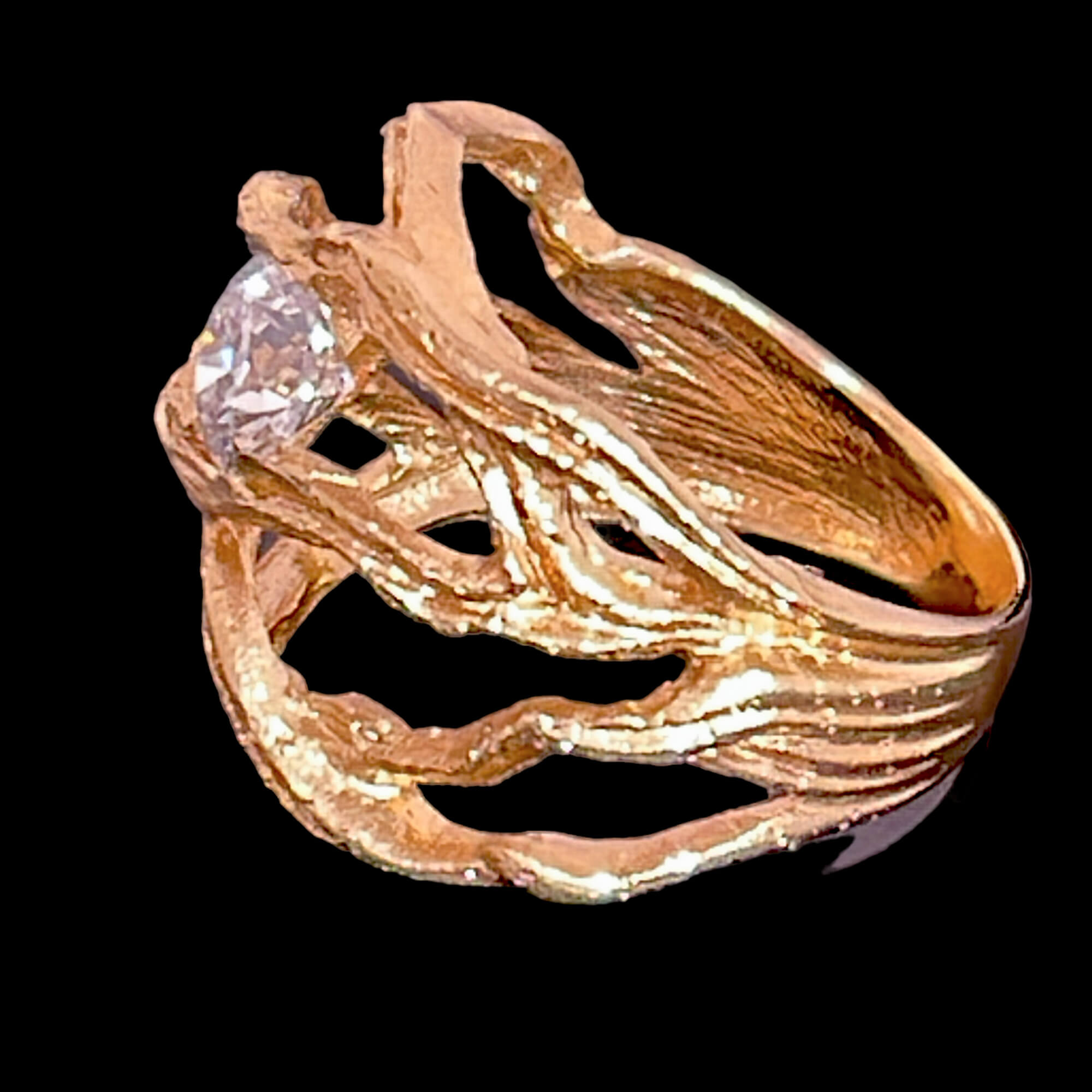 Prächtiger Ring aus 18-karätigem Gold mit einem Labordiamanten