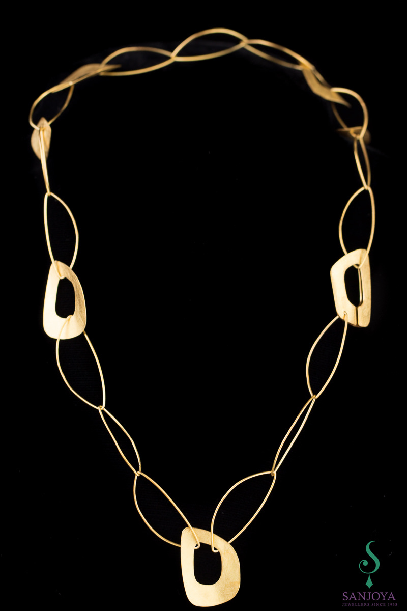 Gold plated silver chain with matted open links