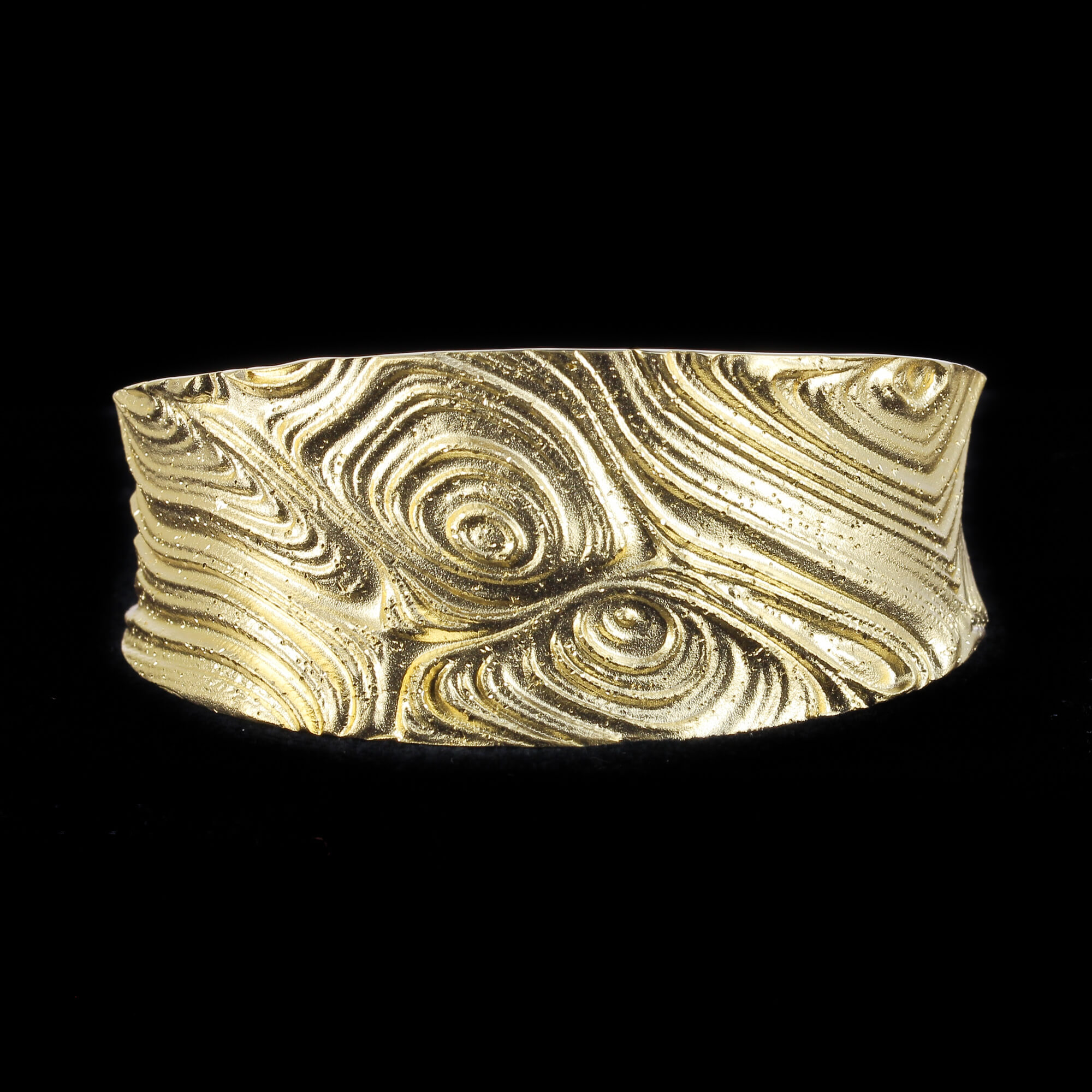Gold plated and edited wide slave bracelet