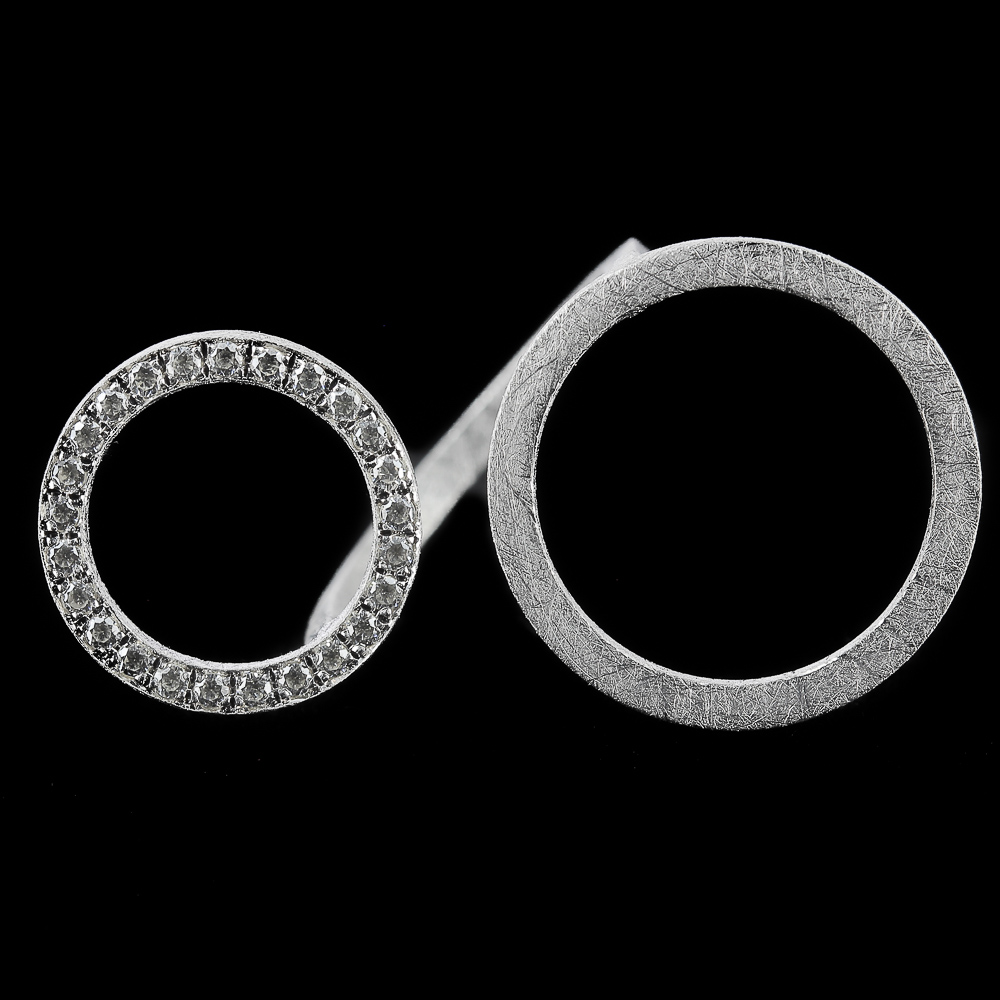 ORI1016005Z - Grote zilveren ring met een kleine en grote cirkel