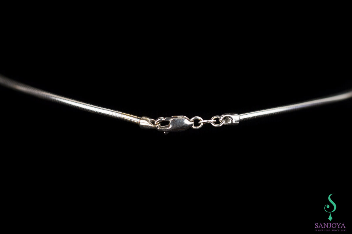 ORI1016011 - Zilveren gematteerde hanger met cirkeltjes en ketting