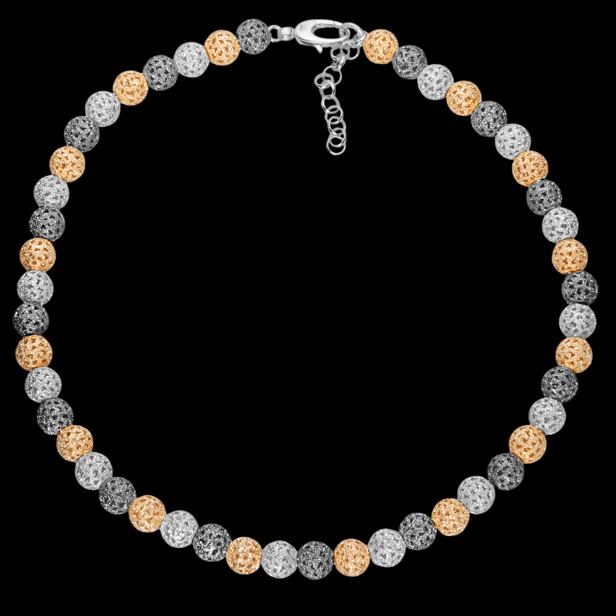 Collier transparent tricolore avec belles perles