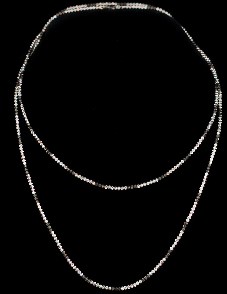 BIZ0816001 - Ketting van zilver en zwart, in diverse lengten