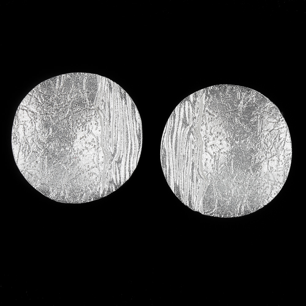 L022003 - Zilver, ronde en gediamanteerde oorbellen