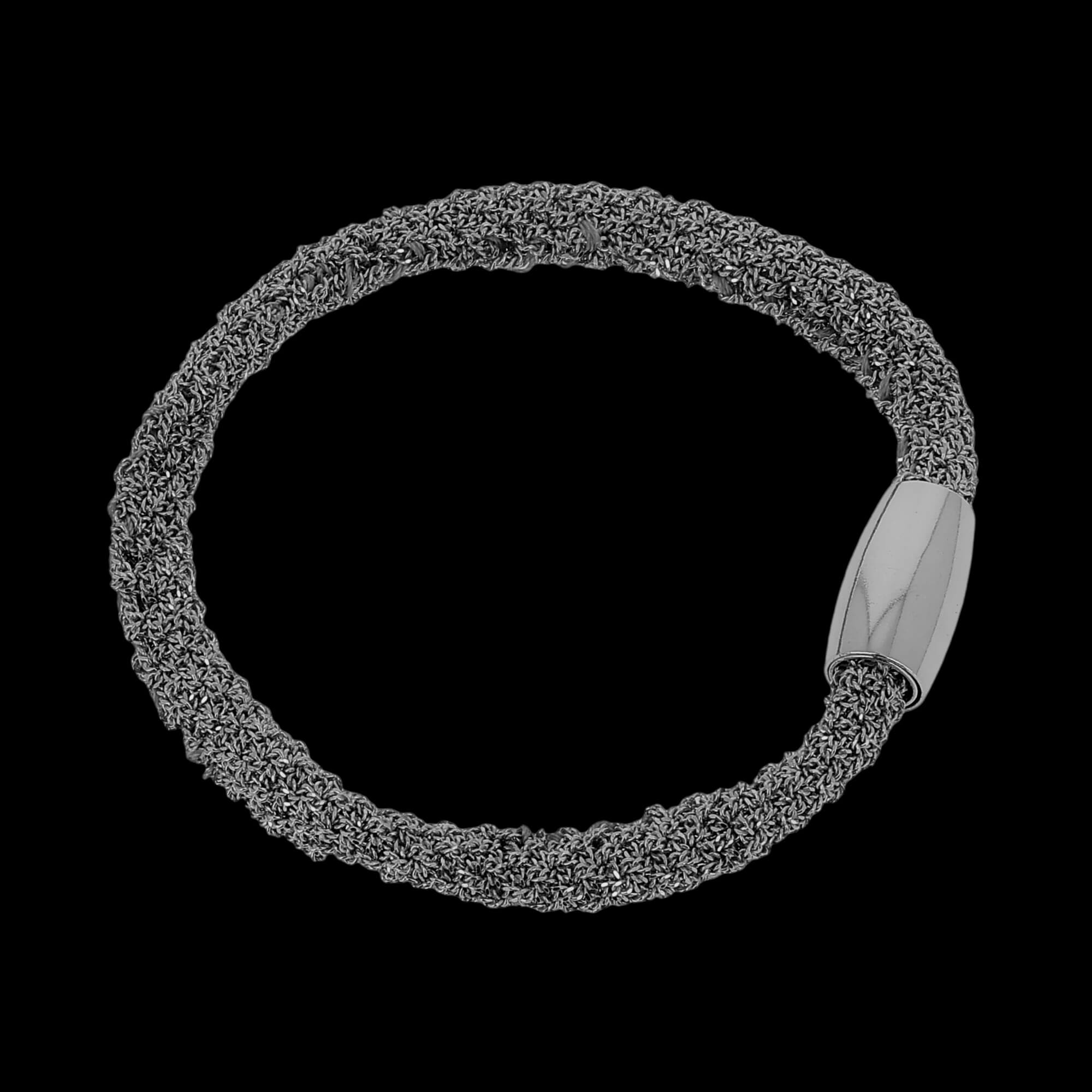 Gray wider silver interwoven bracelet