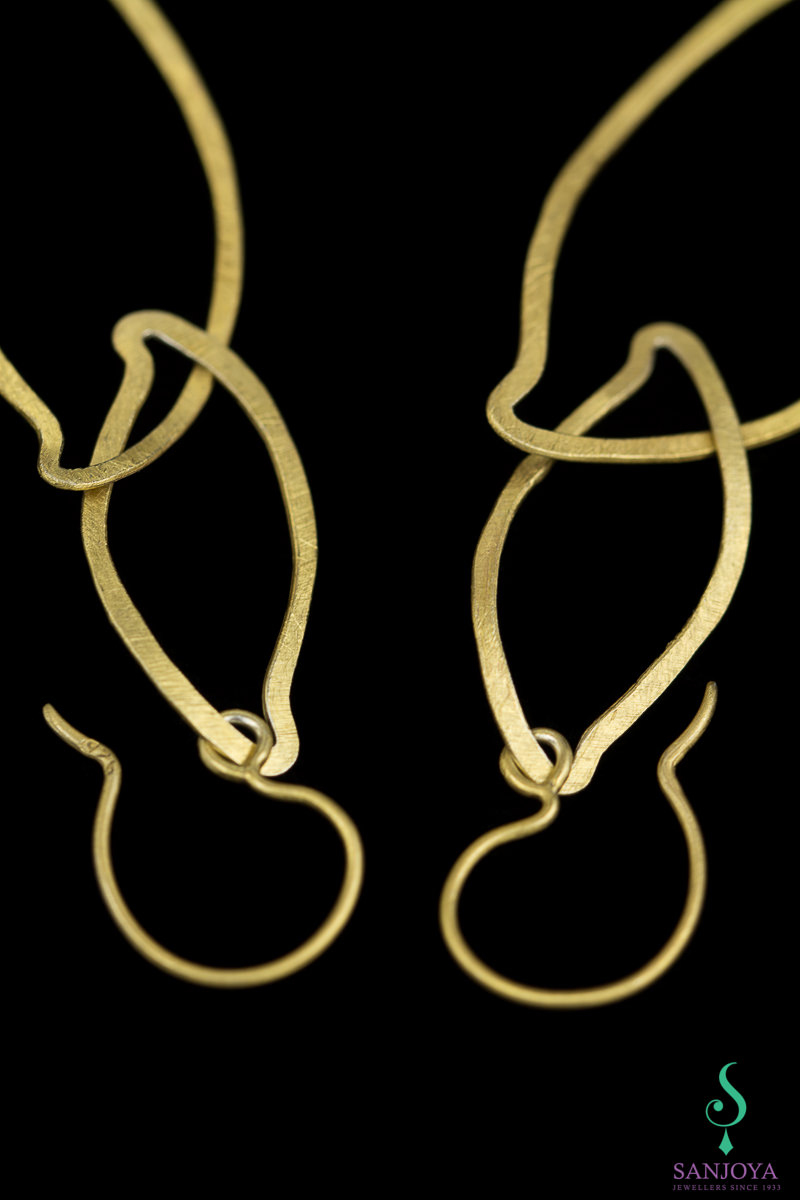 Gold plated open chain earrings