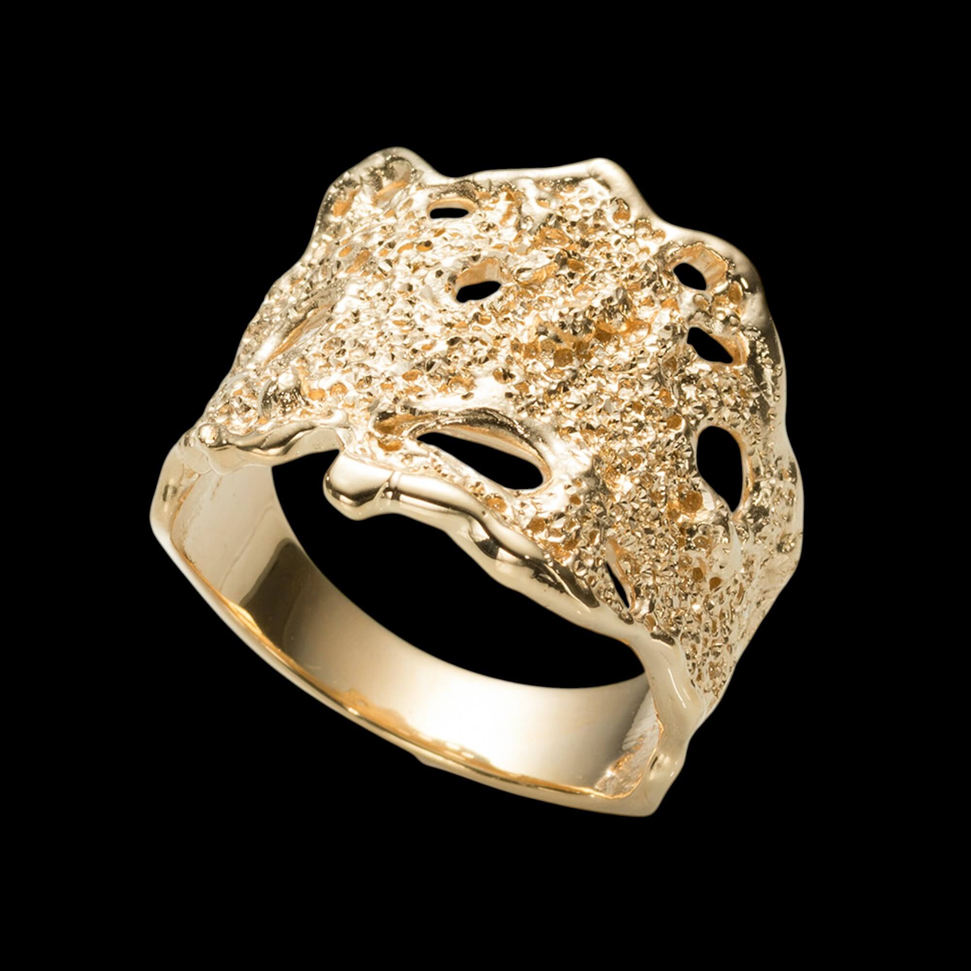 Smalle vergulde artistieke ring 