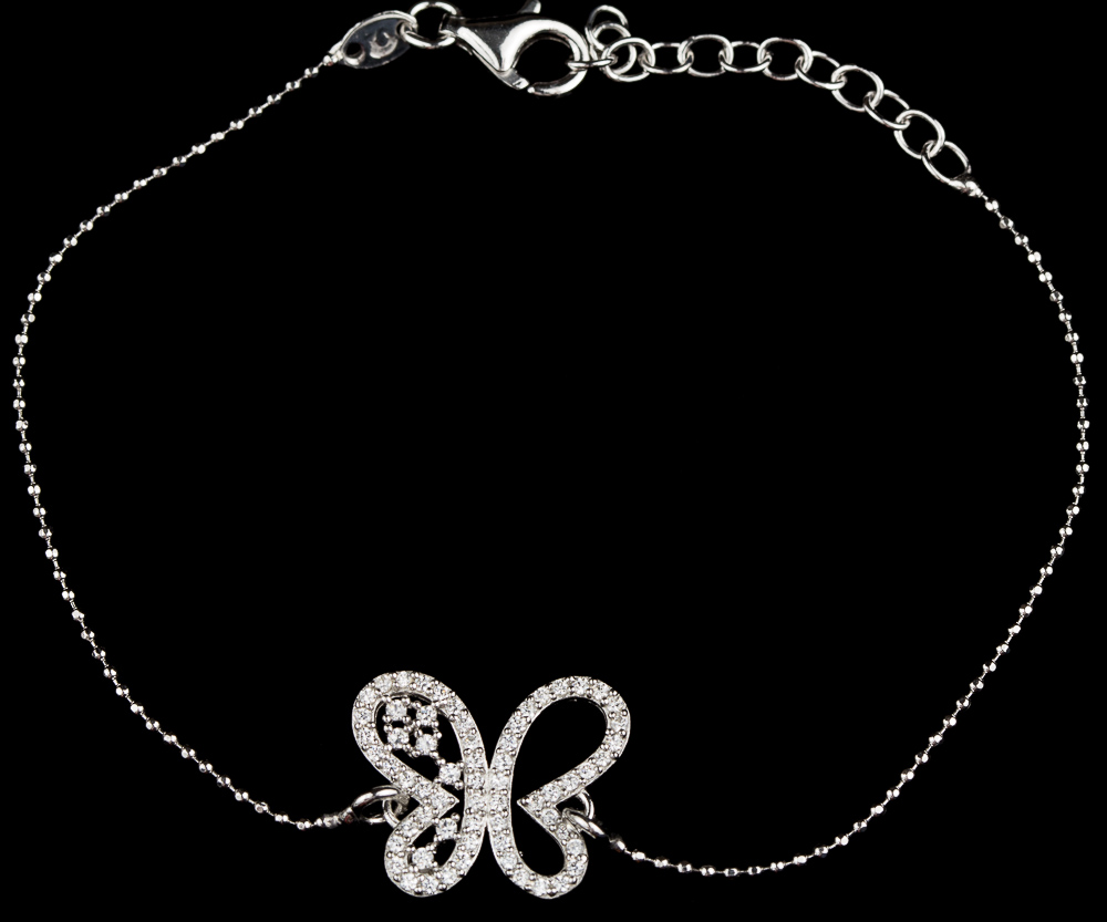 Butterfly bracelet Silver and Zirconia, Greek Design