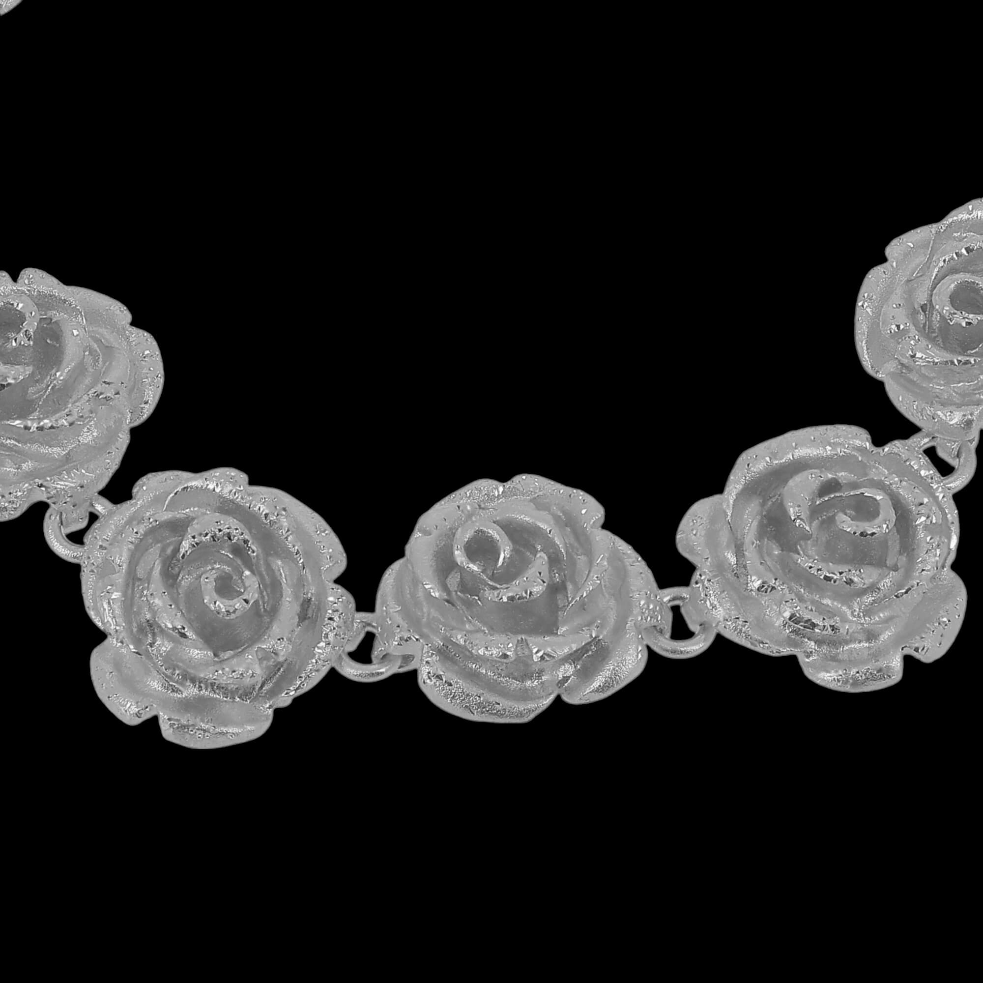 Silver flower bracelet