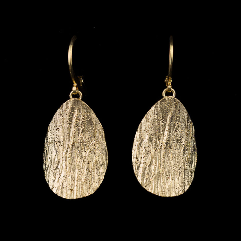 PRE0217017 - Vergulde afhangende ovale gediamanteerde oorbellen