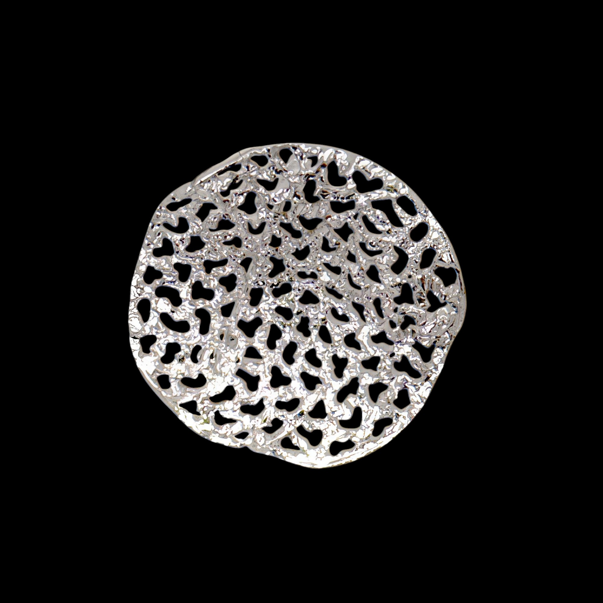 Verfijnde zilveren broche, met schitteringen