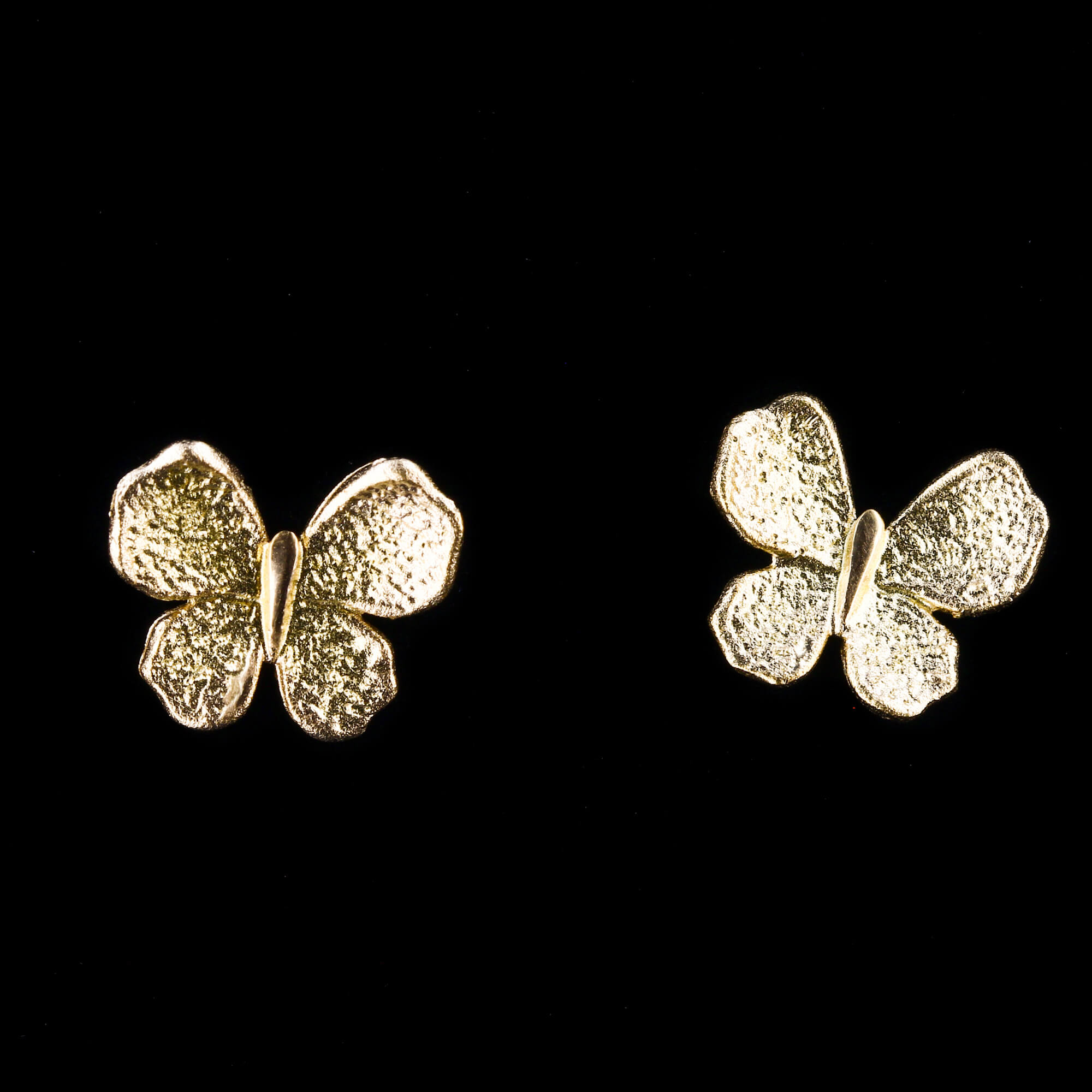 Gold plated mini butterfly earrings