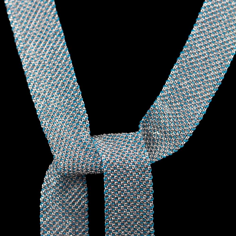 BIZ0119007 - Zilver- en lichtblauw kleurige ketting sjaal van sterling zi